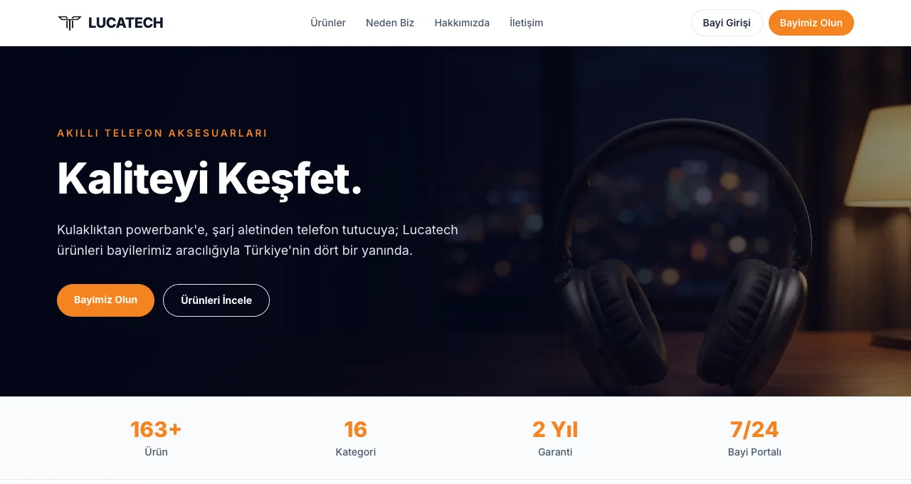 Lucatech kurumsal tanıtım sitesi