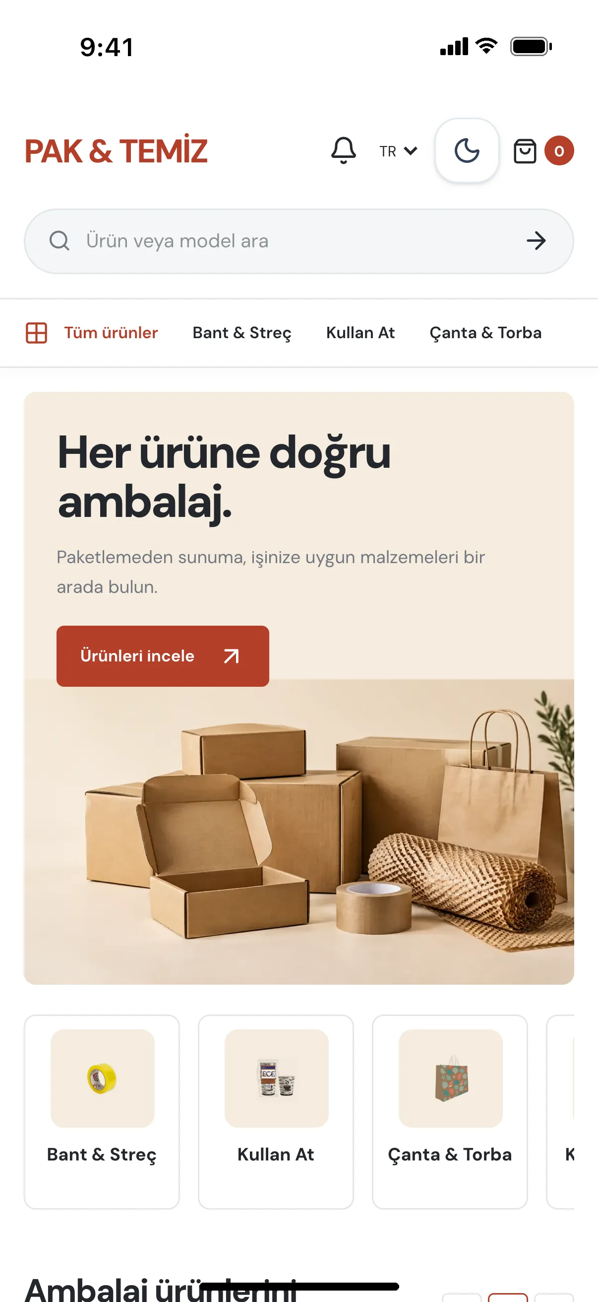 Hazır ambalaj toptancısı teması, telefon görünümü
