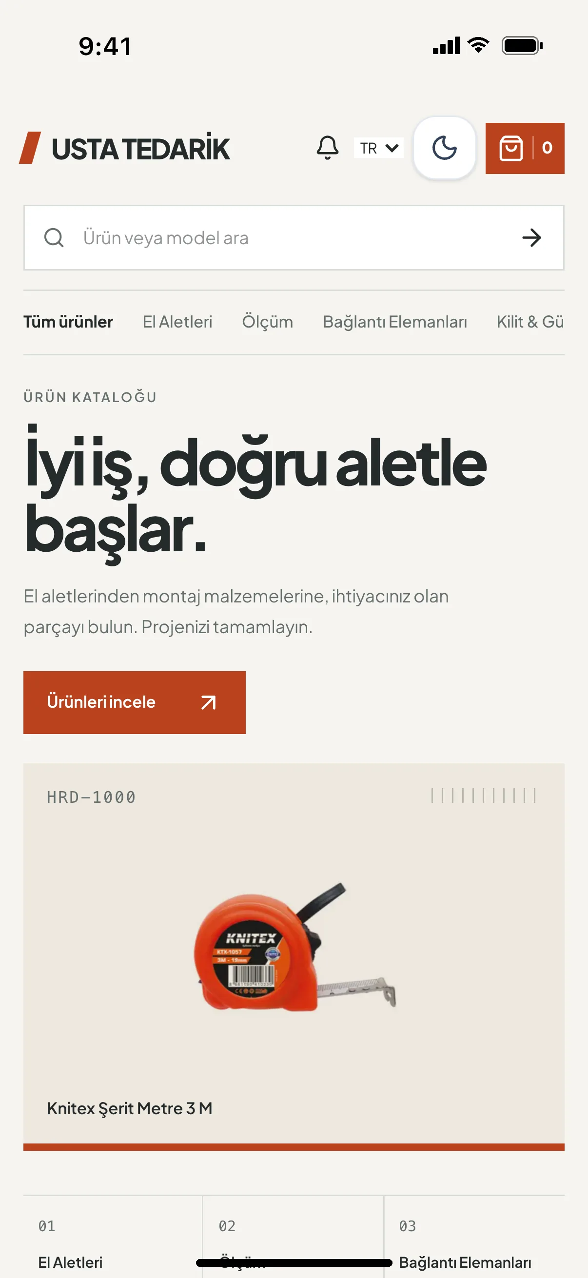 Hazır hırdavat toptancısı teması, telefon görünümü