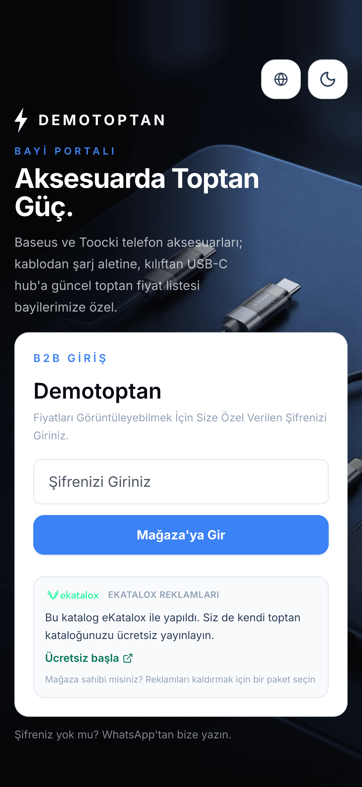 Bayinin şifreyle giriş ekranı