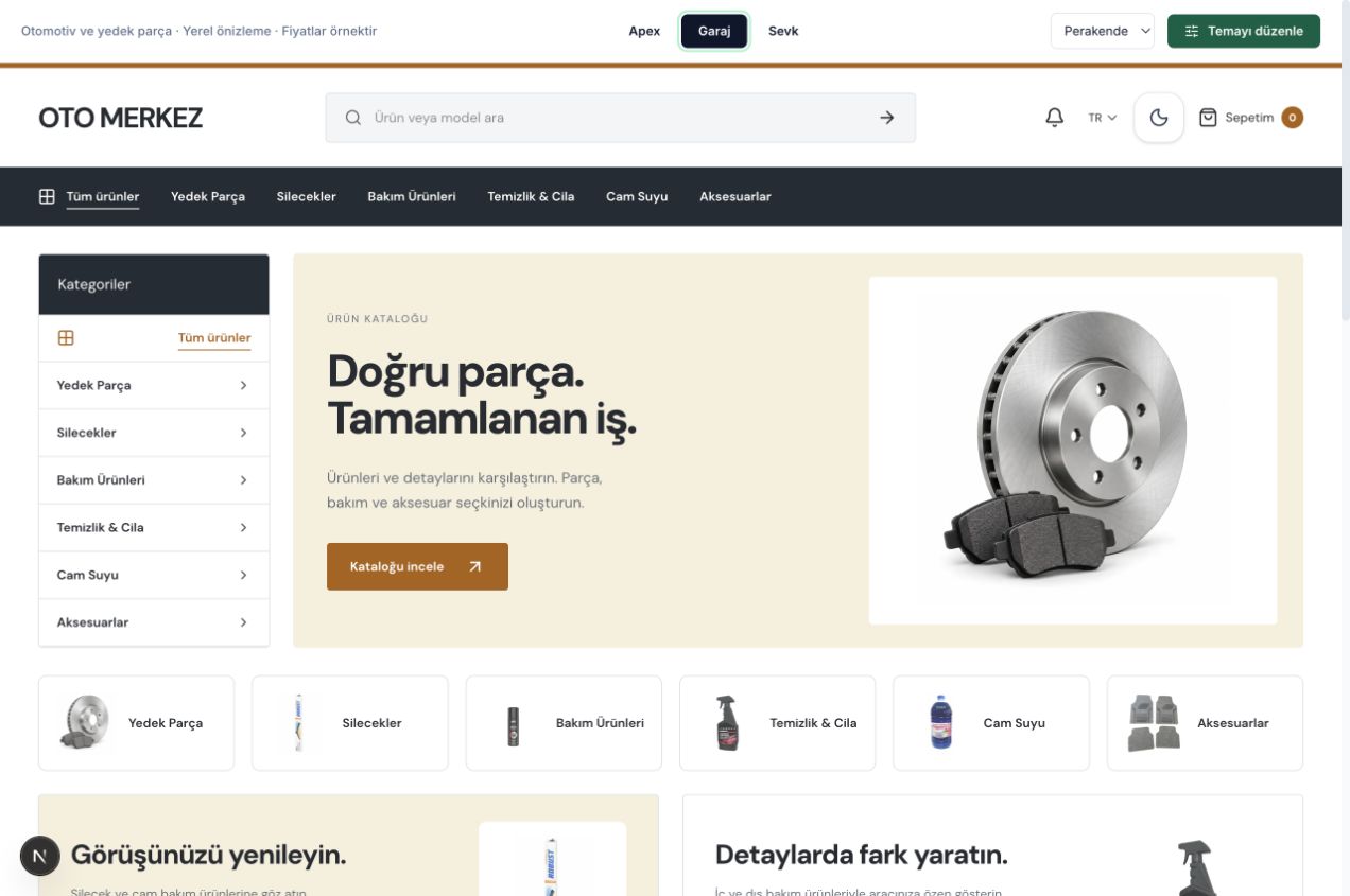 Garaj dijital katalog teması