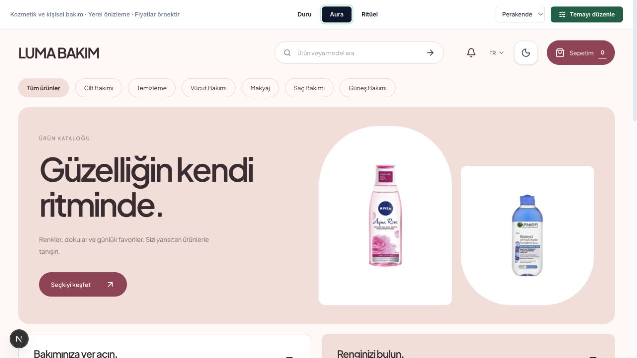 Aura dijital katalog teması
