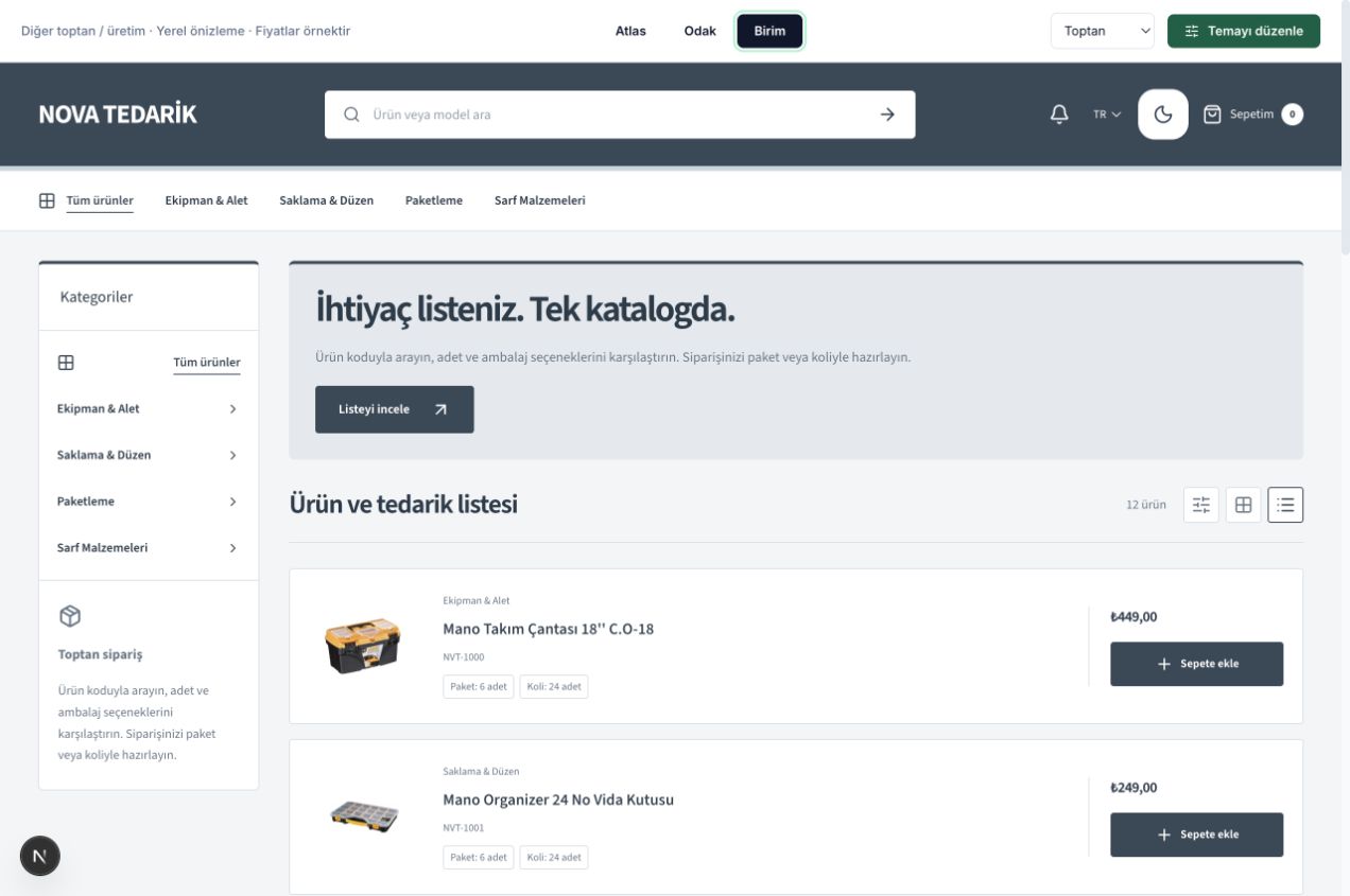 Birim dijital katalog teması