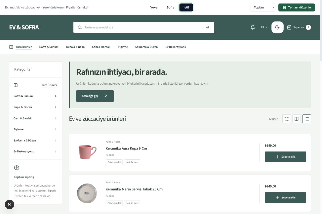 İstif dijital katalog teması