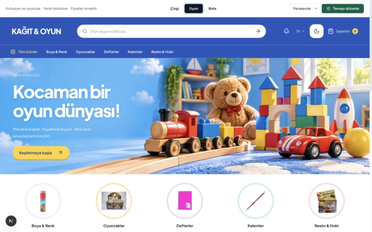 Oyun dijital katalog teması