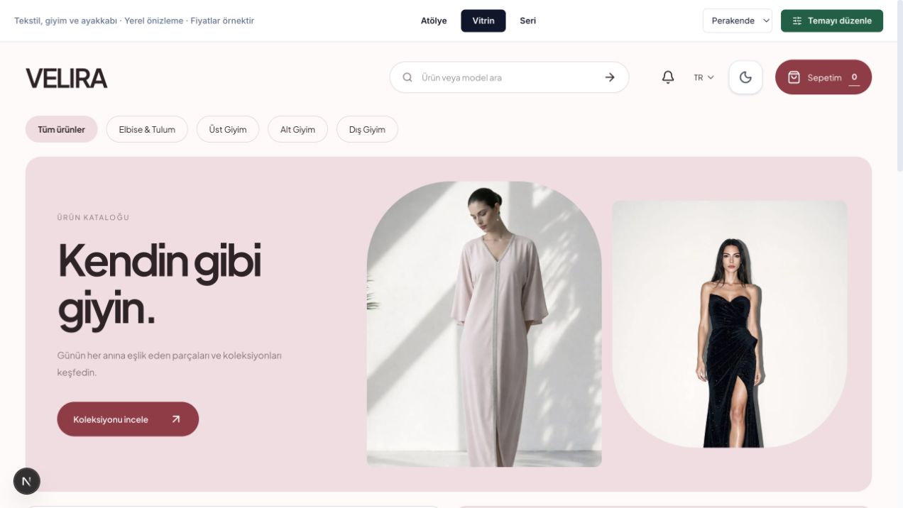 Vitrin dijital katalog teması